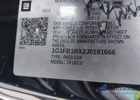 2018 Chevrolet Camaro 1Lt z USA, uszkodzony, nr VIN 1G1FB1RX2J0191666